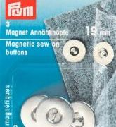 Bottoni magnetici da cucire, 19 mm. argento, pz.3