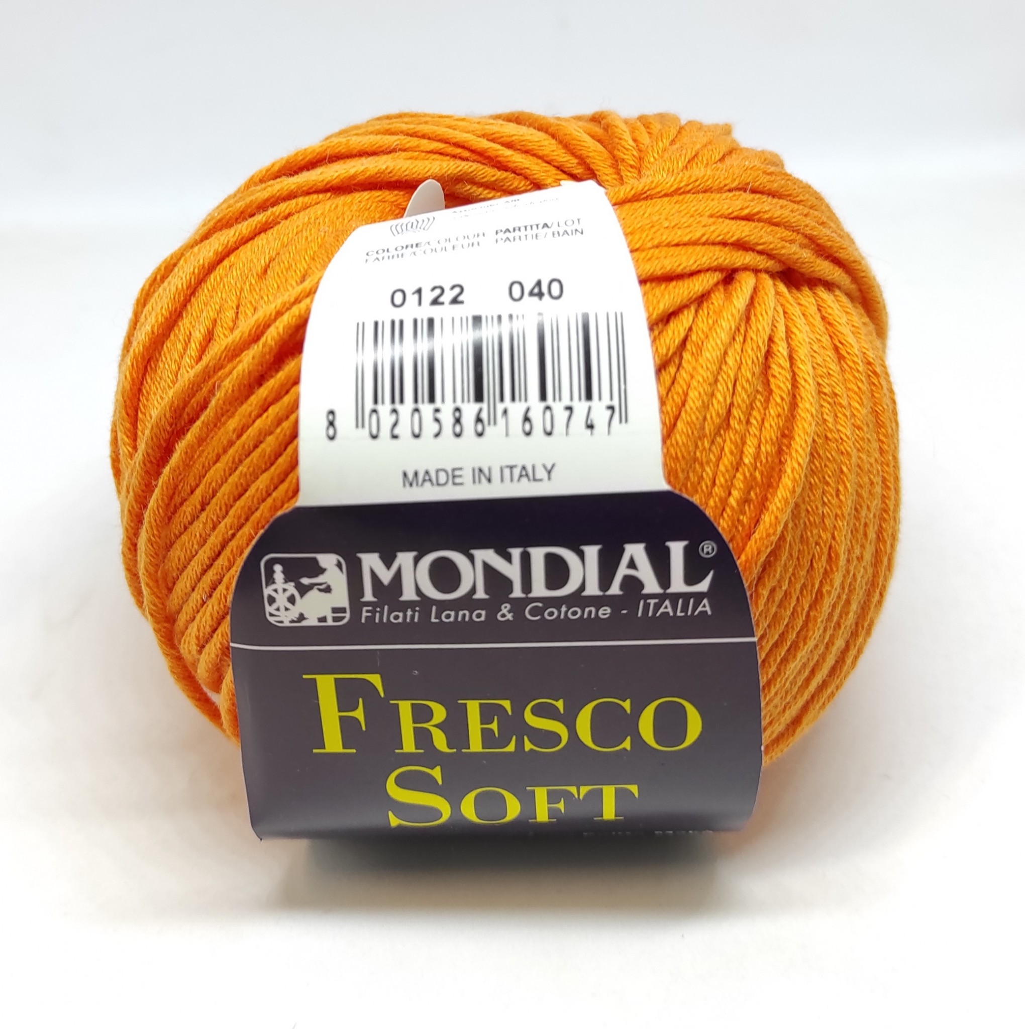 gomitolo di cotone “Fresco Soft” 50 g. arancione, Mondial